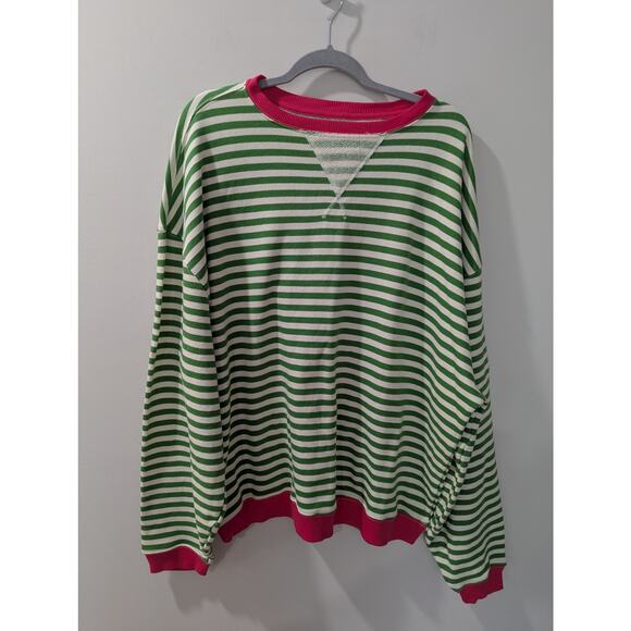 NWOT We The Free Classic Striped Crewneck Sweatshirt - Picture 2 of 4